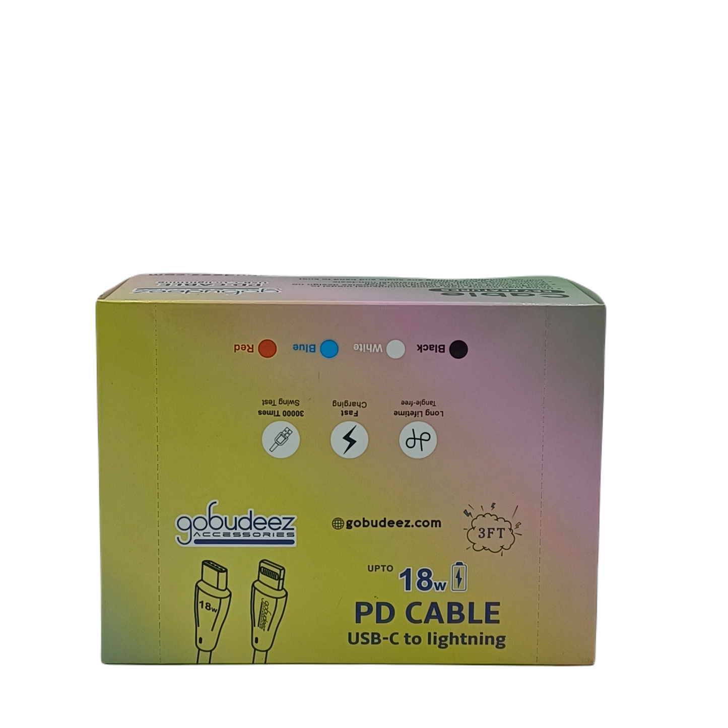 Gobudeez PD USB-C/ Ligtning 3ft 12ct