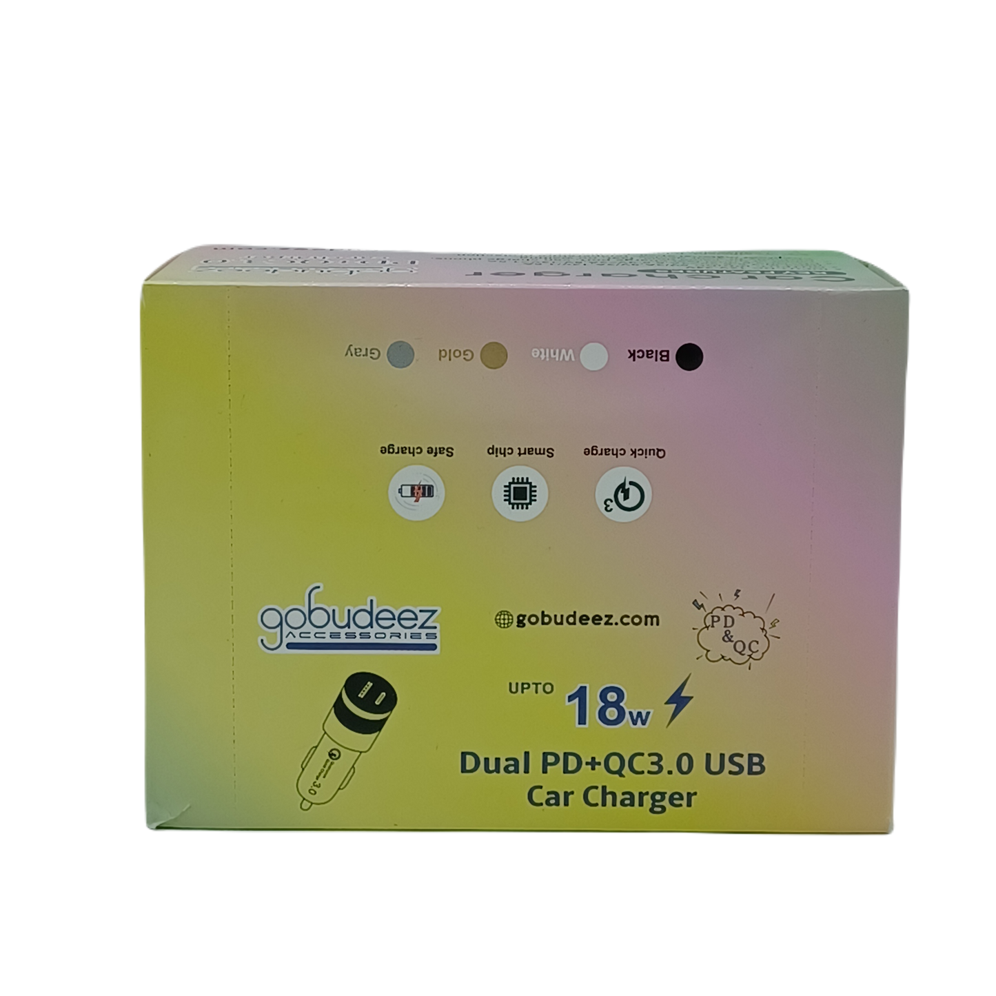 Gobudeez Dual PDQC3 USB Car Charger 12ct