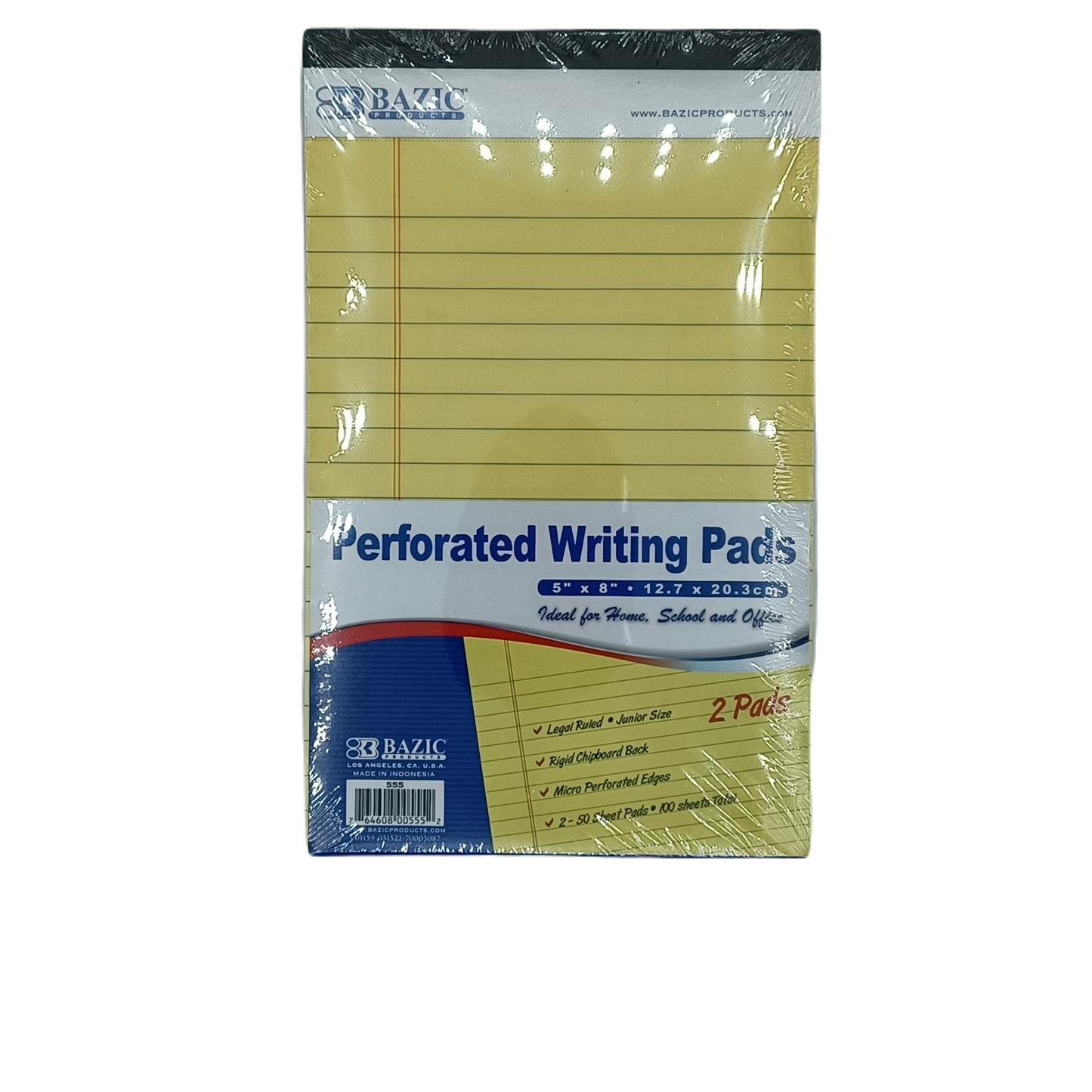 Bazic Canary Perforated Writing Pads 2ct