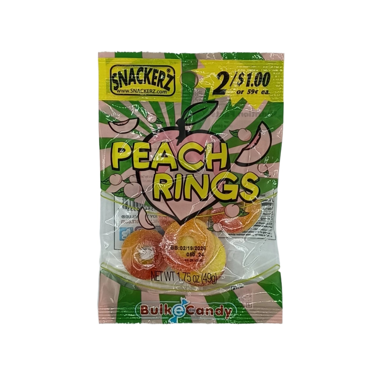 Snackerz 2/$1 peach rings 12ct