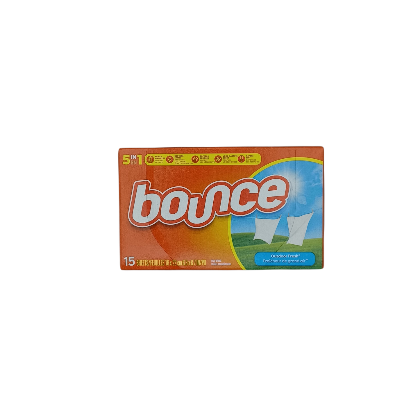 Bounce Dryer Sheets Outdoor Fresh 15ct