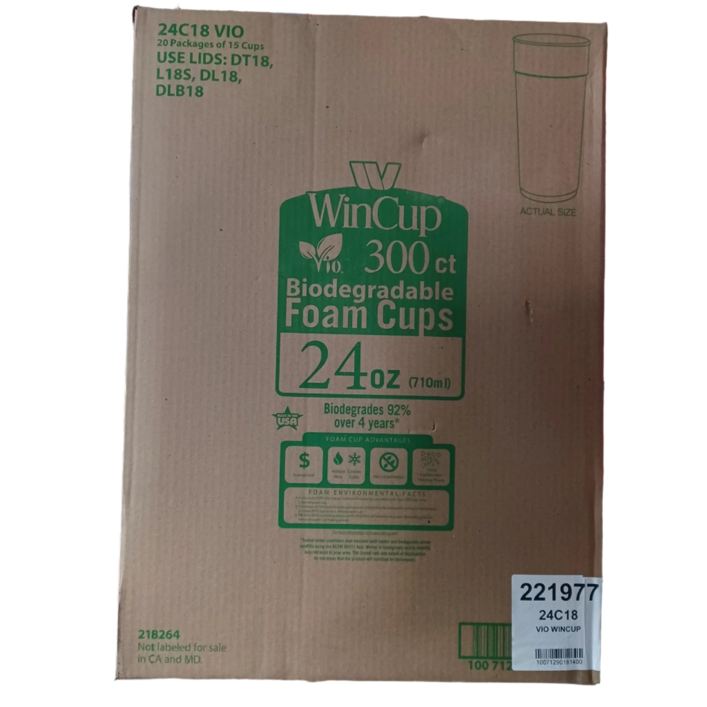 Foam Cups 24C18 24oz/300ct