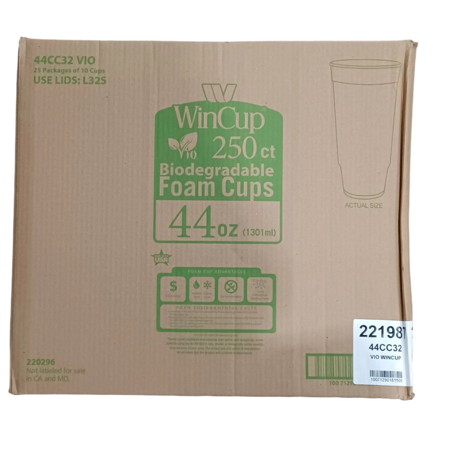 Foam Cups 44CC32 44oz/250ct