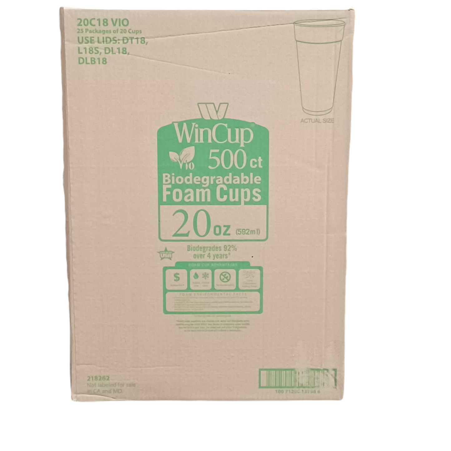 Foam Cups 20C18 20oz/500ct