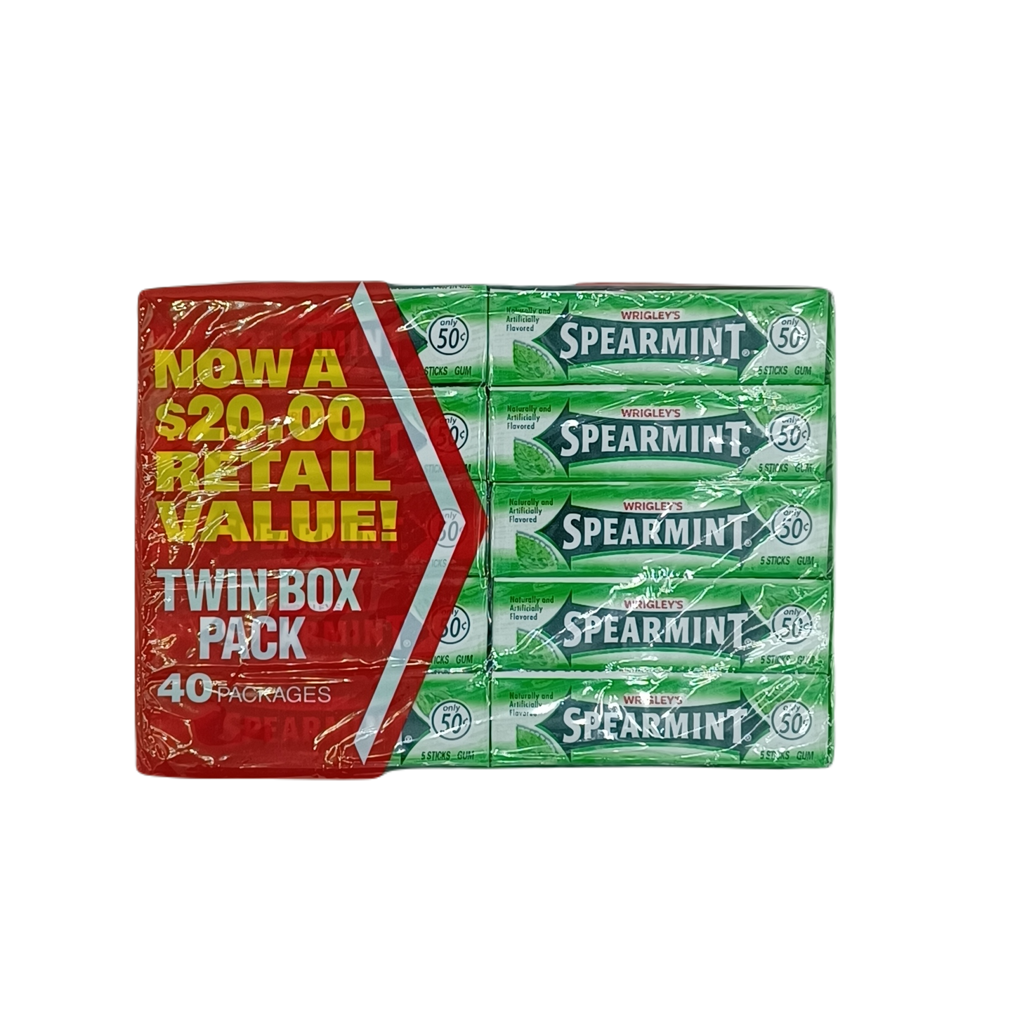 Wrigley's Spearmint Twin Pack 50c/40ct