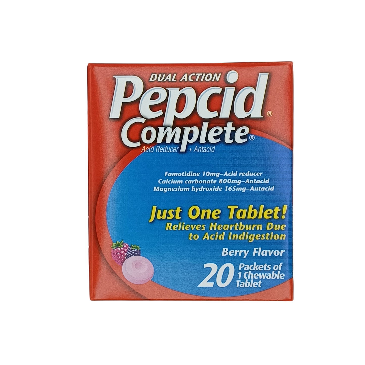 Pepcid Complete Chewable Berry 1pk/20ct Dispenser