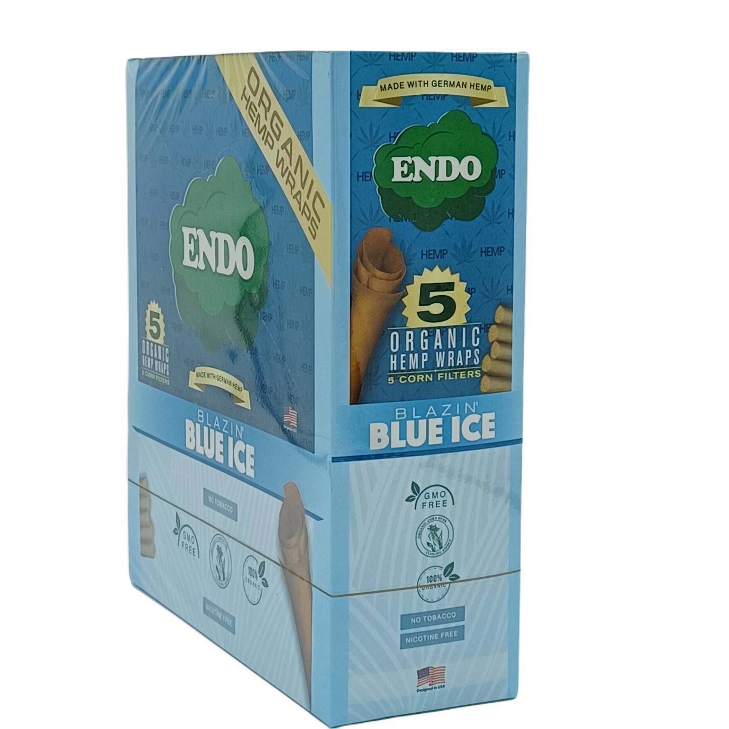 Endo Organic Hemp Wrap Blazin Blue Ice 15ct