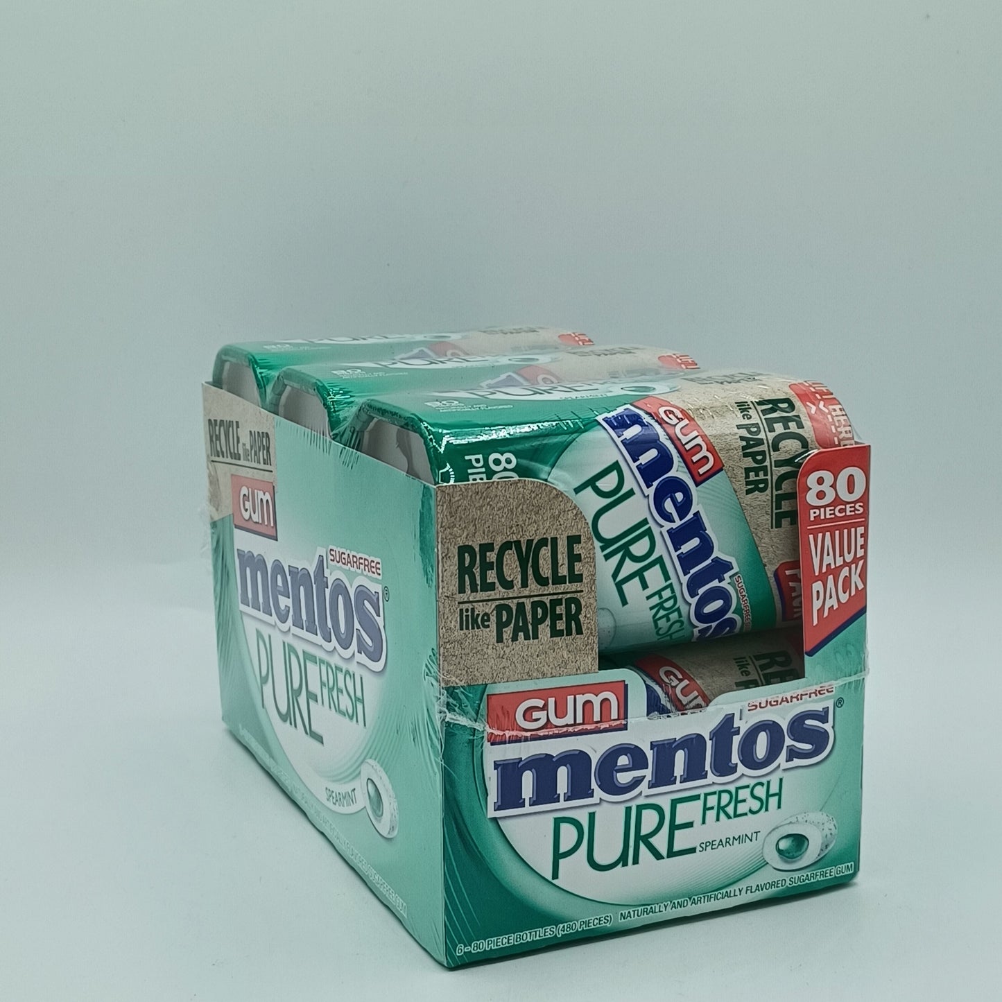Mentos Pure Fresh Sparemint 80p/6ct Paperboard