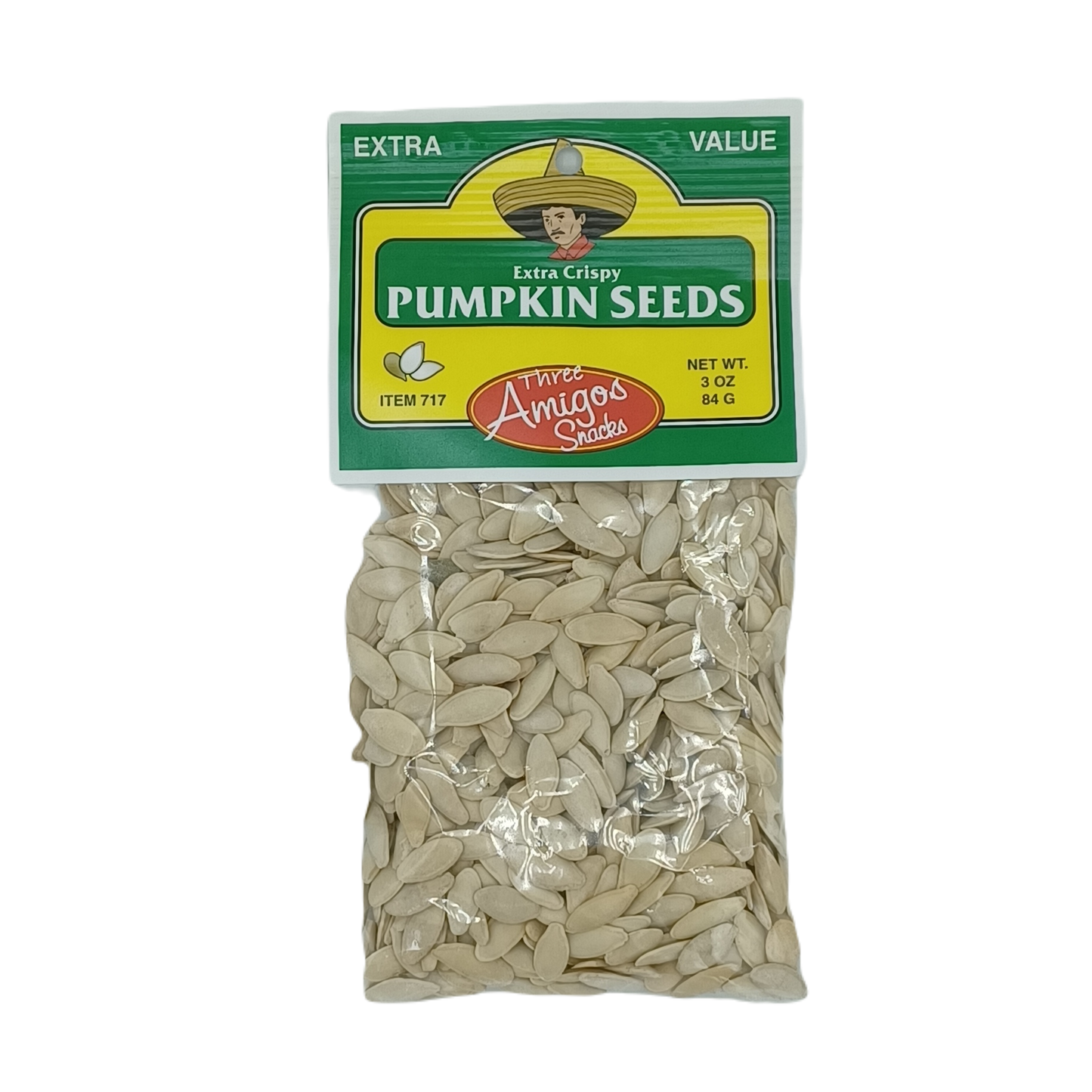 Three Amigos Pumpkin Seeds Crispy 3oz