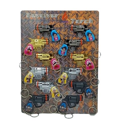 Techo Small Revolver Torch Keychain Lighter 12ct