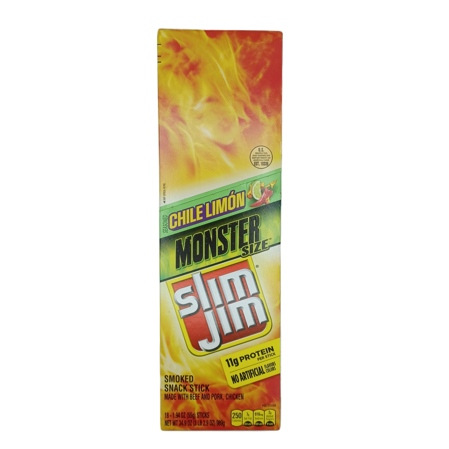 SlimJim Chile Limon Monster Size 1.94z/18ct