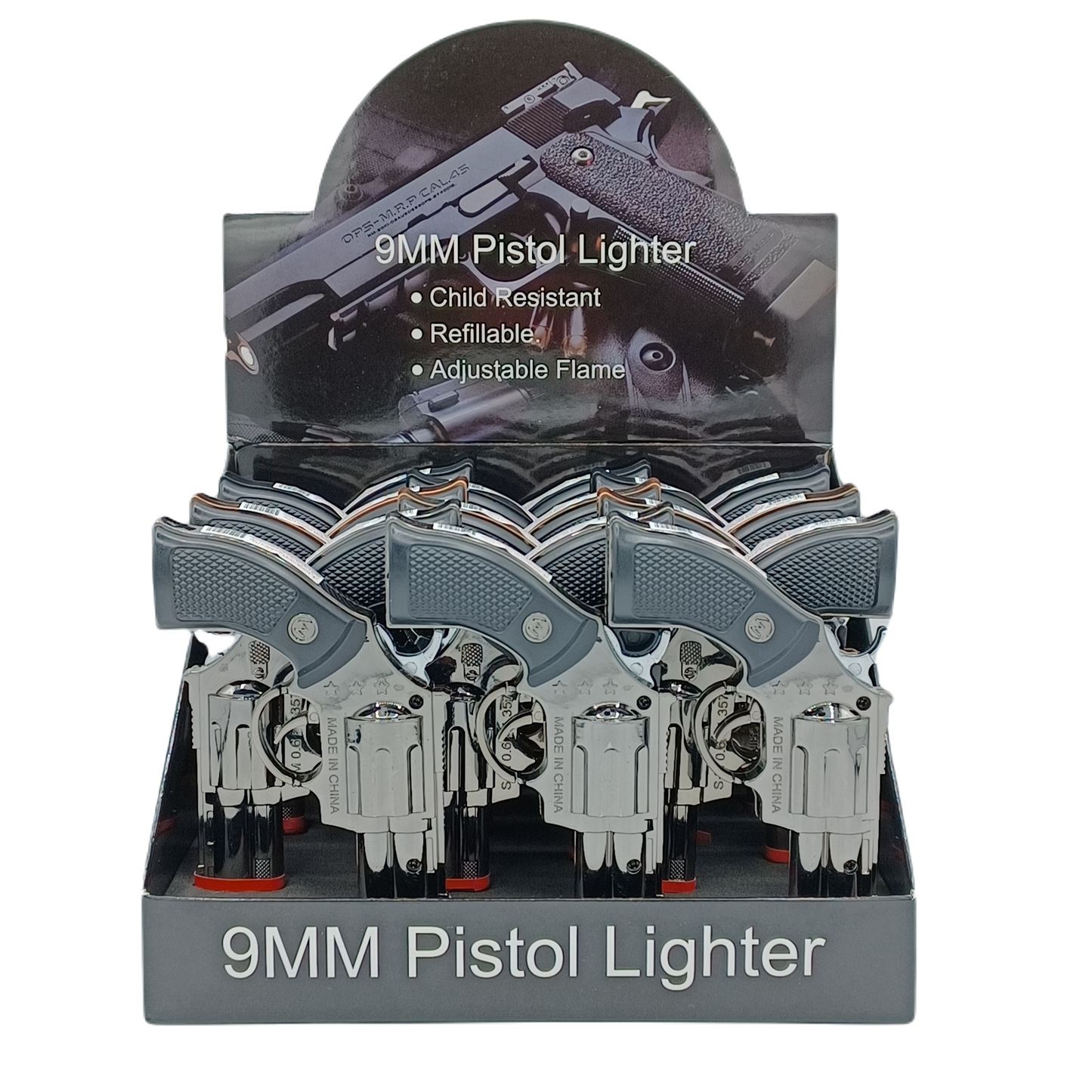 Techno Pistol 9mm Lighter 18ct