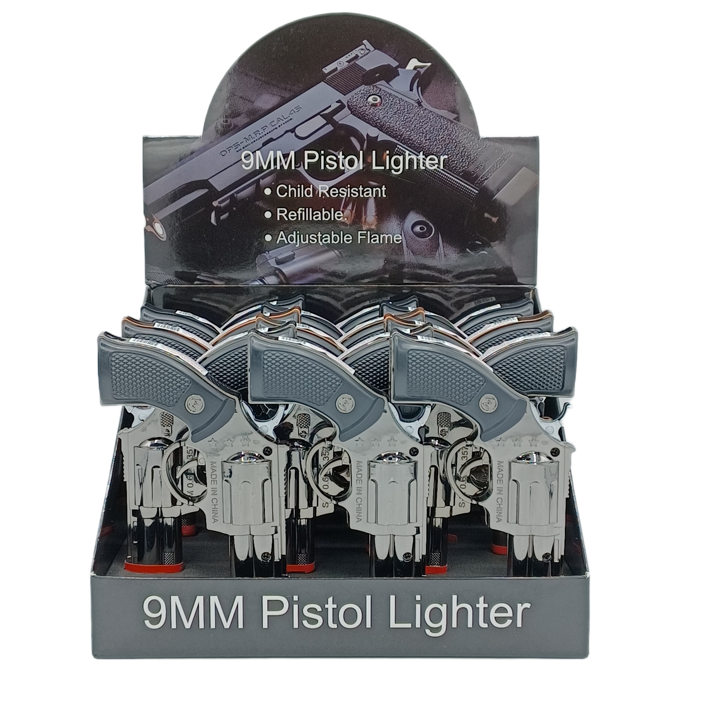 Techno Pistol 9mm Lighter 18ct