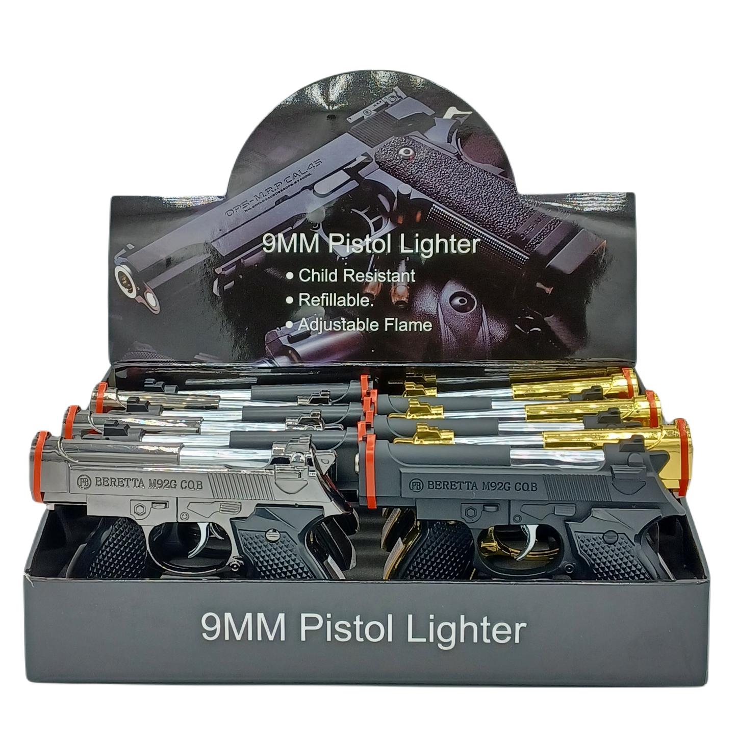 Techno Pistol 9mm Lighter 12ct