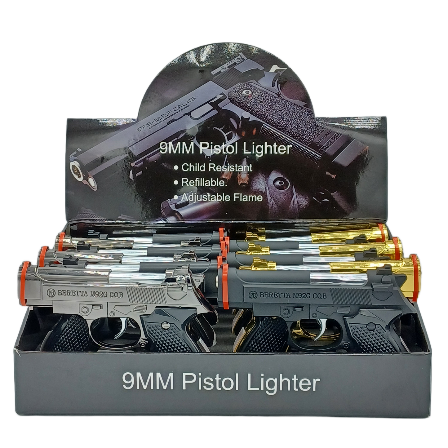 Techno Pistol 9mm Lighter 12ct