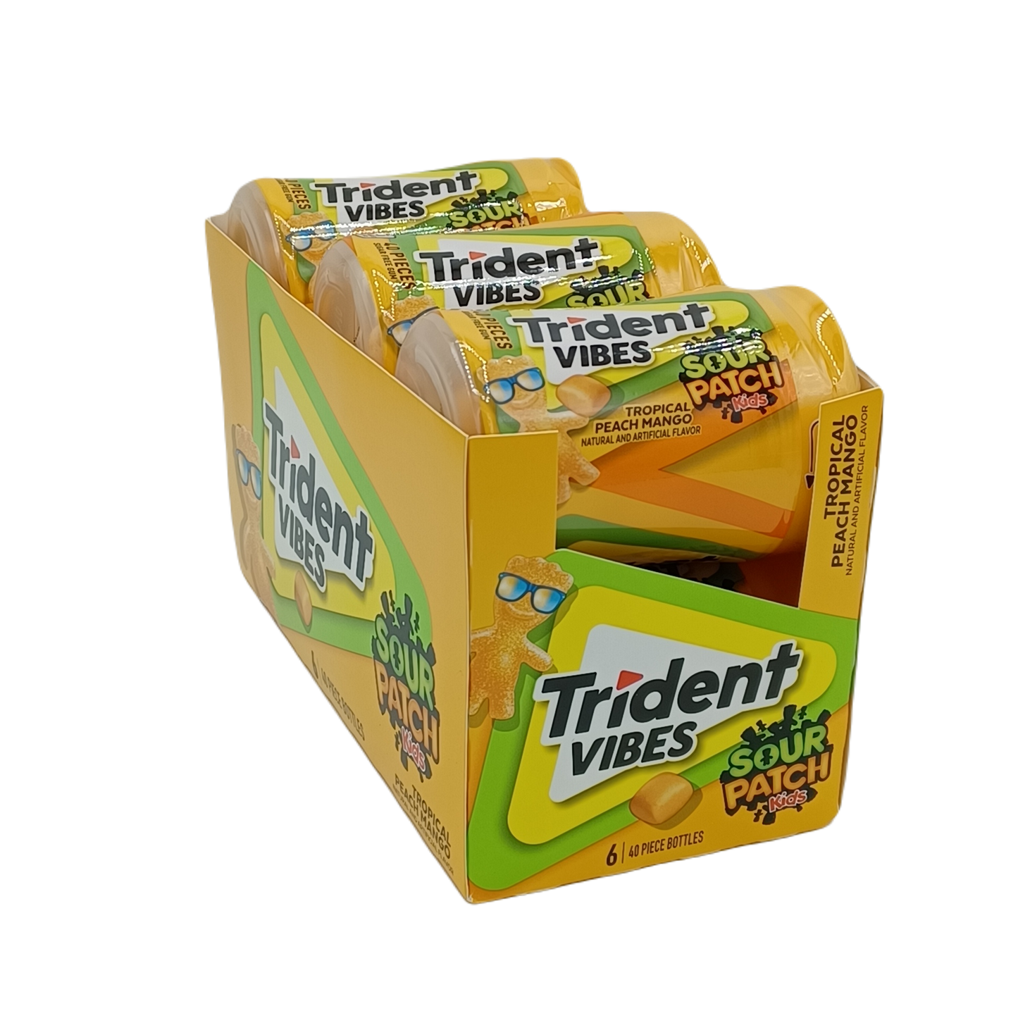 TridentVibes SourPatch TropicalPeachMango 40pk/6ct