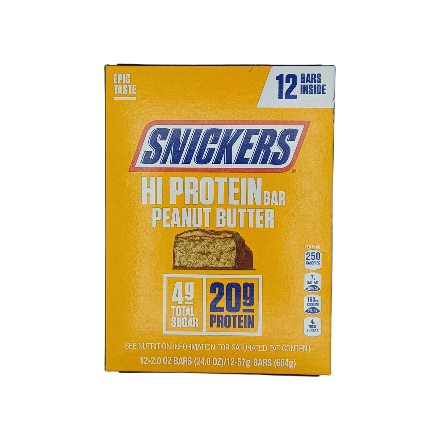 Snickers Hi Protein Bars Peanut Butter 2.z/12ct