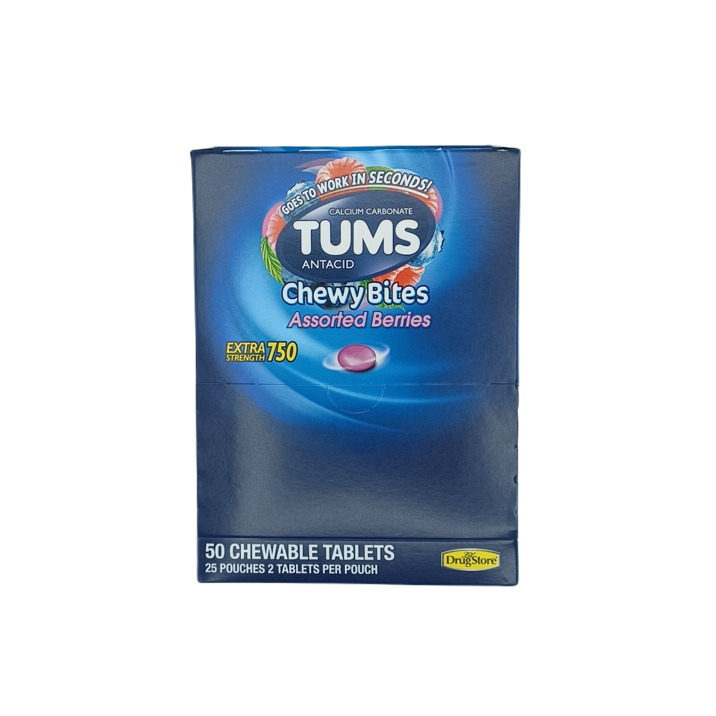 Tums Chewy Bite Assorted Berries 2pk/25ct Dispensr