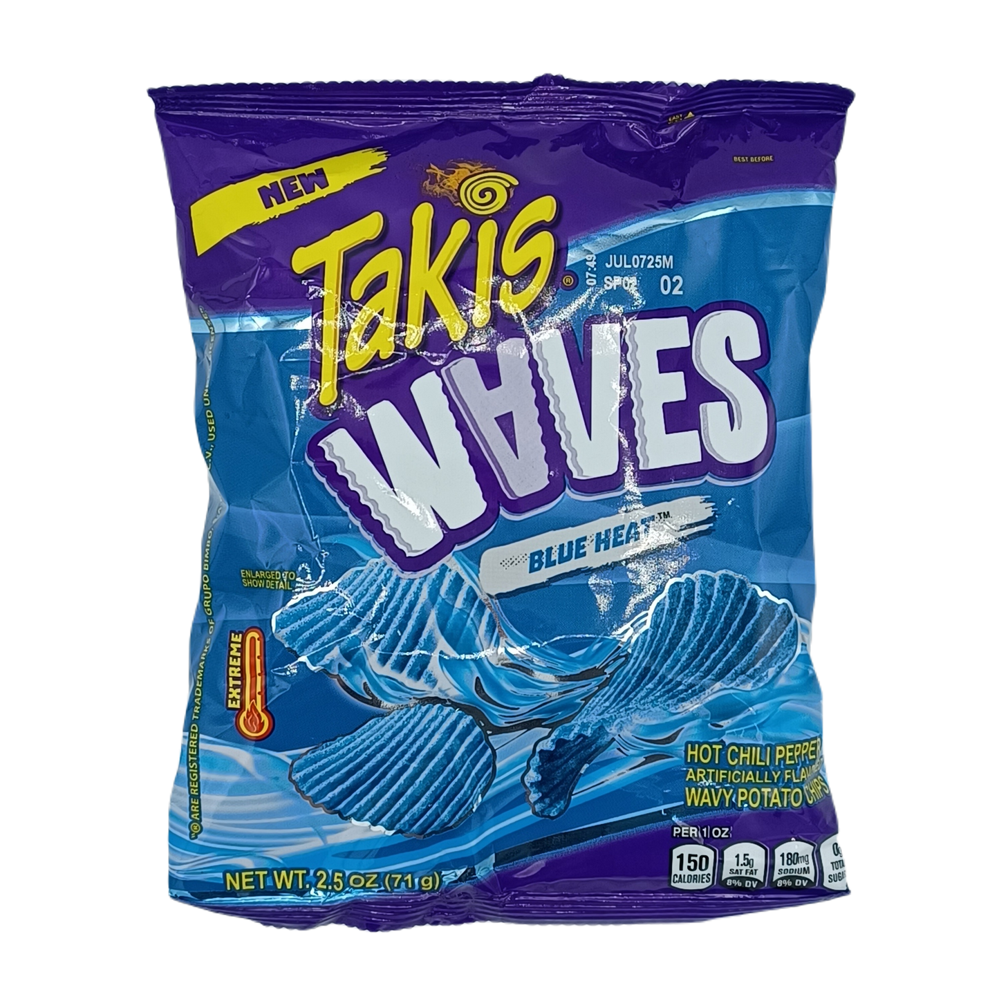 Takis Waves Blue Heat 2.5oz PEG