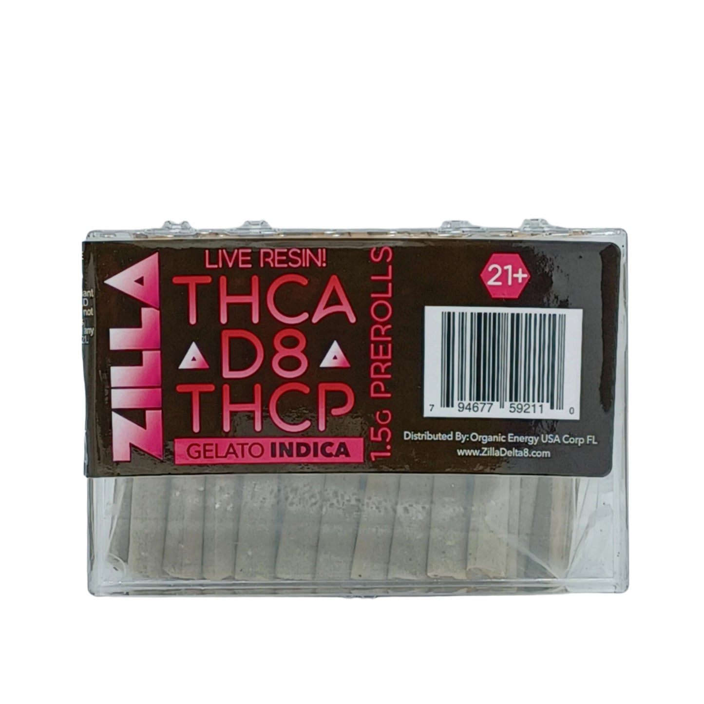 Zilla Pre Rolls Doobies Gelato Indica 50ct