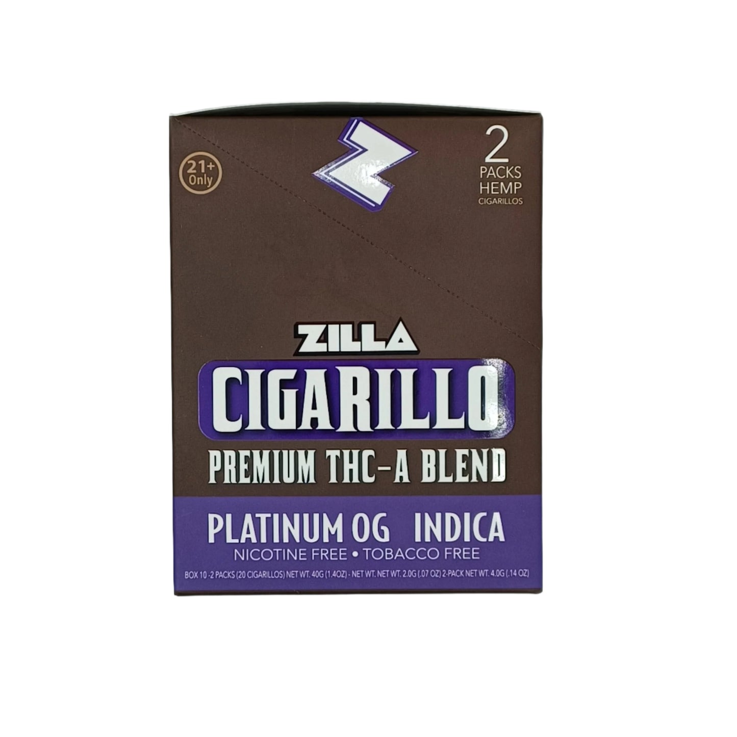 Zilla Cig Platinum OG Indica 2/10ct