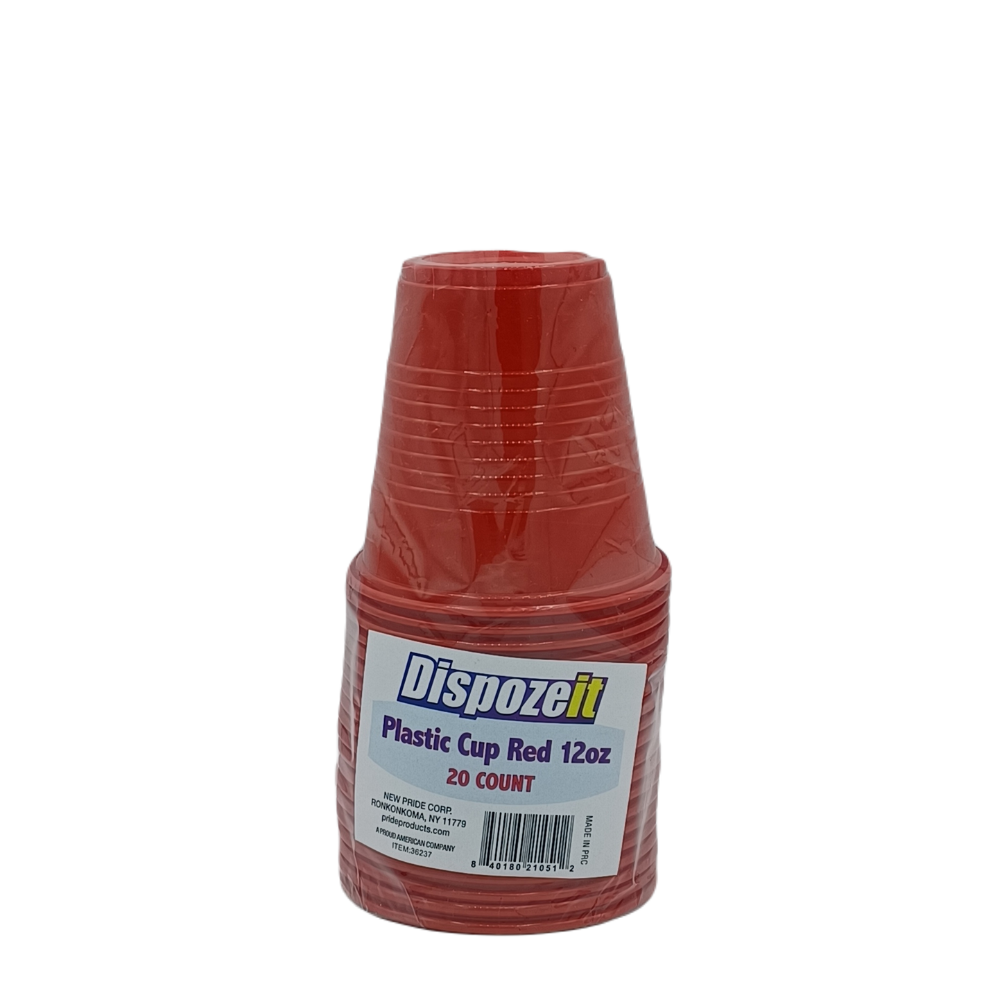 Dispozeit Plastic Cup Red 12oz/20ct
