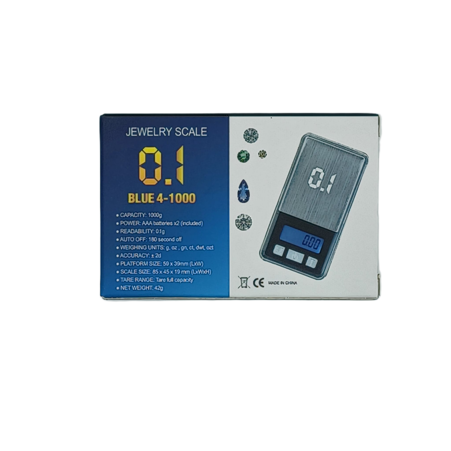 Jewelry Scale BLUE4-1000 Digital Scale .1g