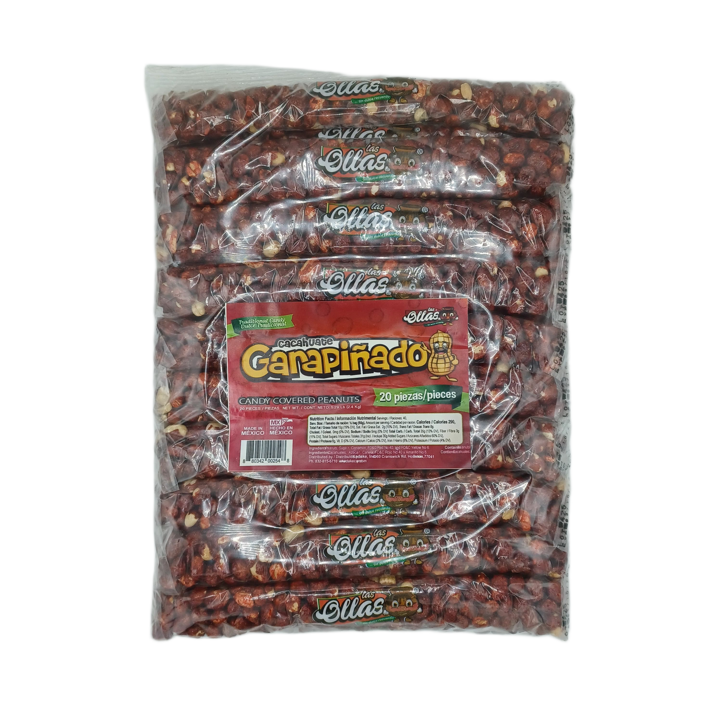 Las Ollas Garapinado Tubo Peanuts 5.29Lb/20ct