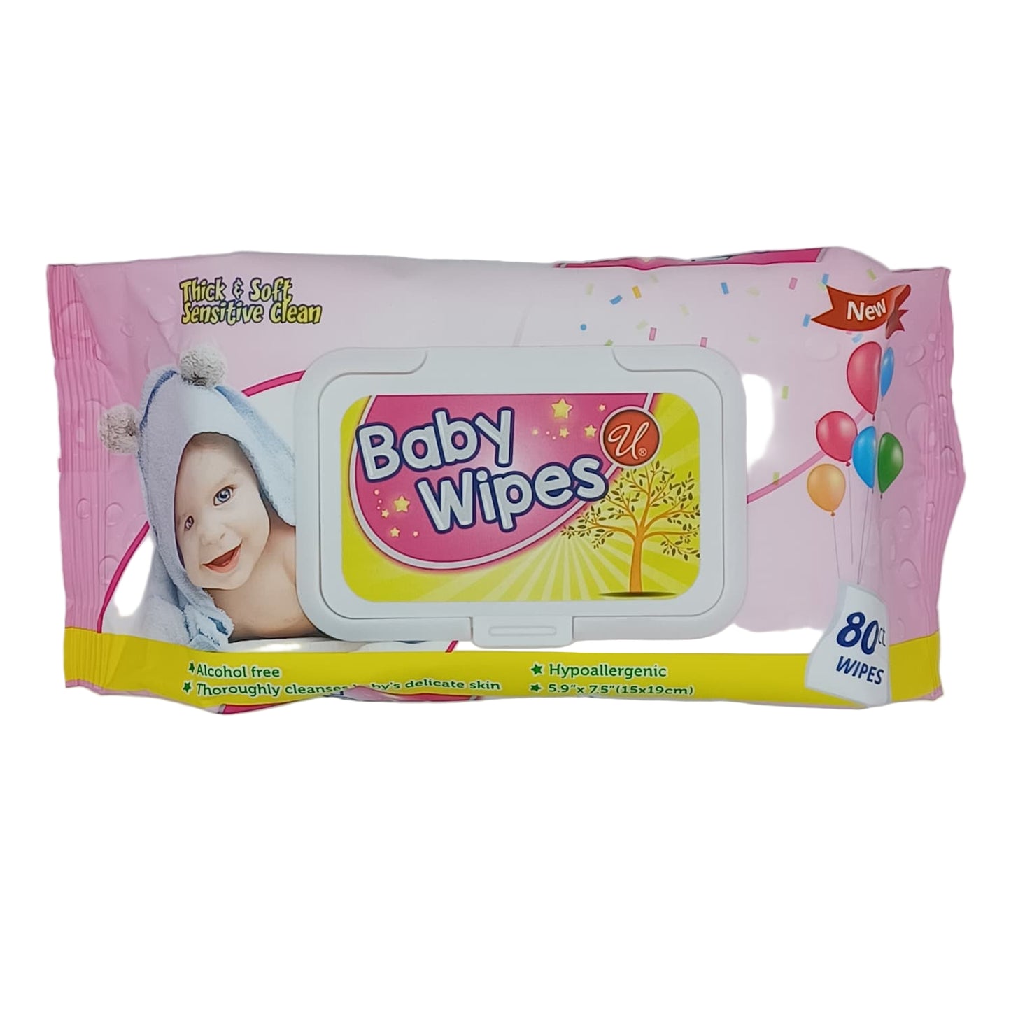 U Baby Wipes Pink 80ct