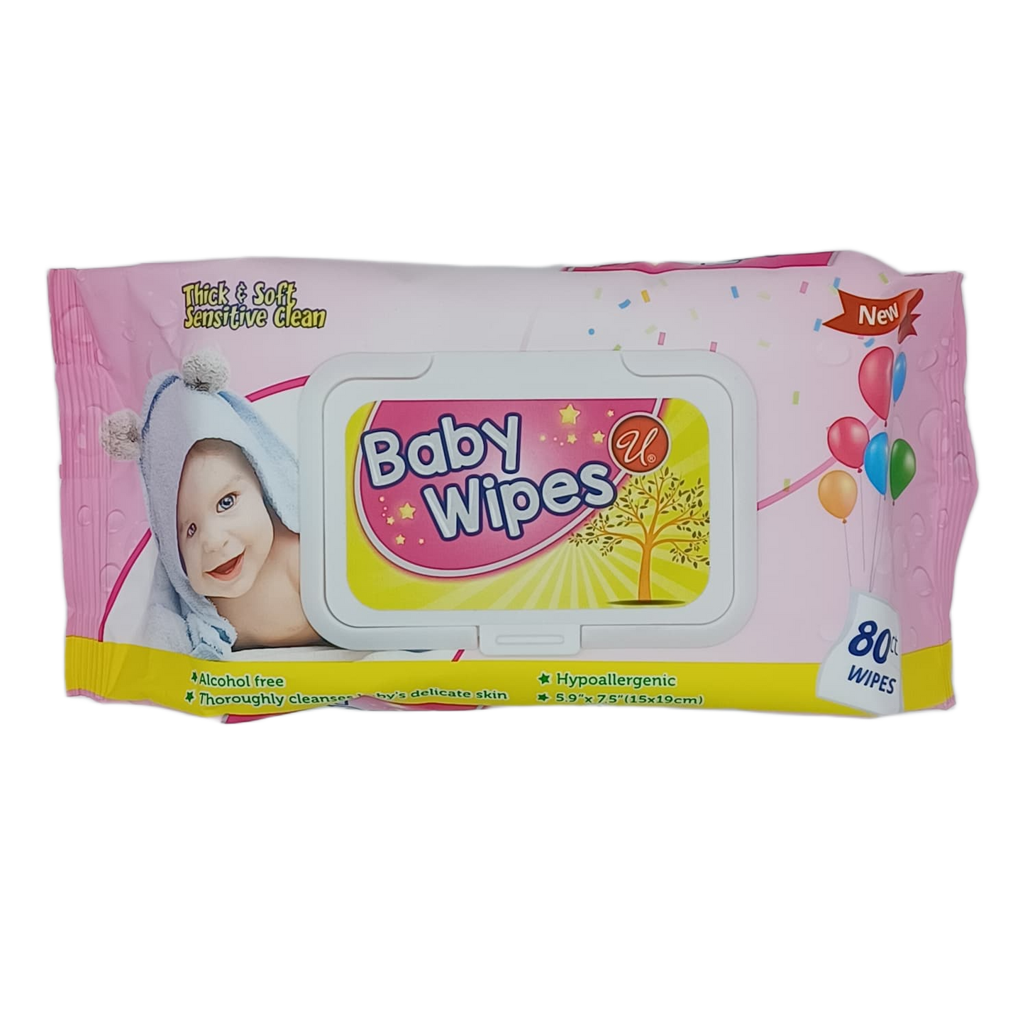 U Baby Wipes Pink 80ct