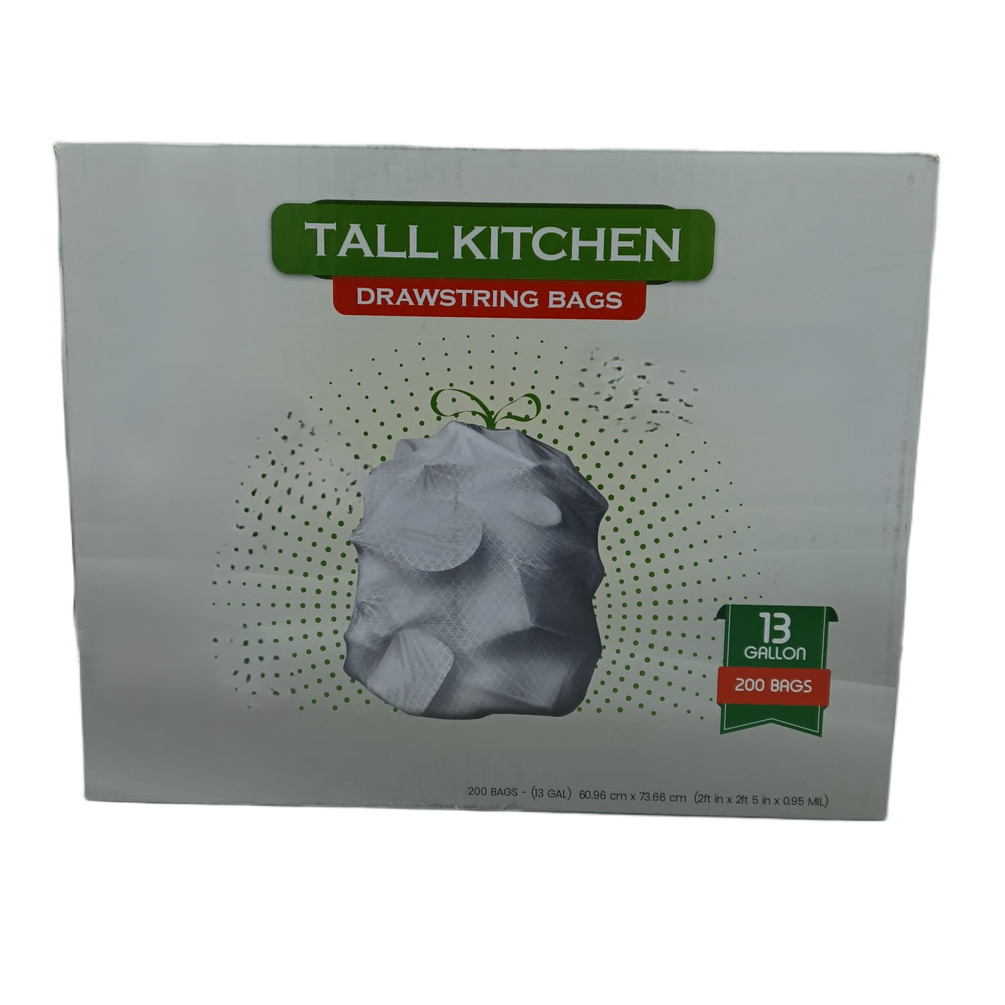 Kitchen Draw String Trash Bags 13Gal 200ct