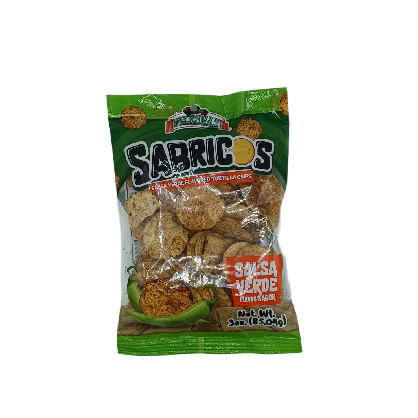 Sabricos Tortia Chips Salsa Verde 3oz PEG