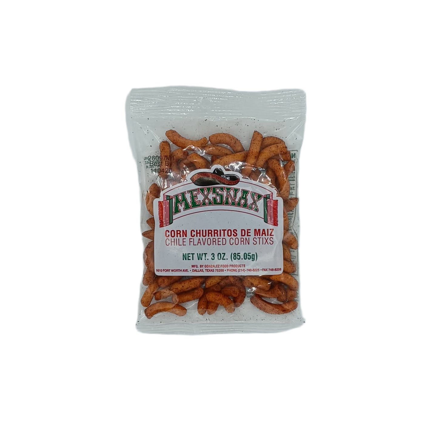 MexSnax Cron Sticks Churritos deMaiz Chile 3oz PEG