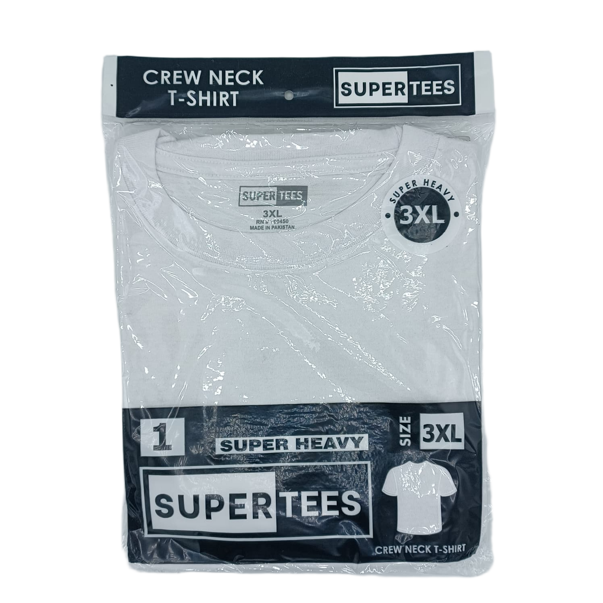 SuperTees CrewNeck White 3XL 6ct