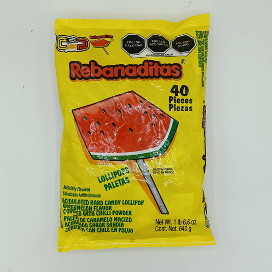 Rebanaditas Watermelon Lollipops 40ct