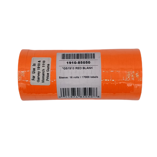 Label 1910 red 16 rolls/tube