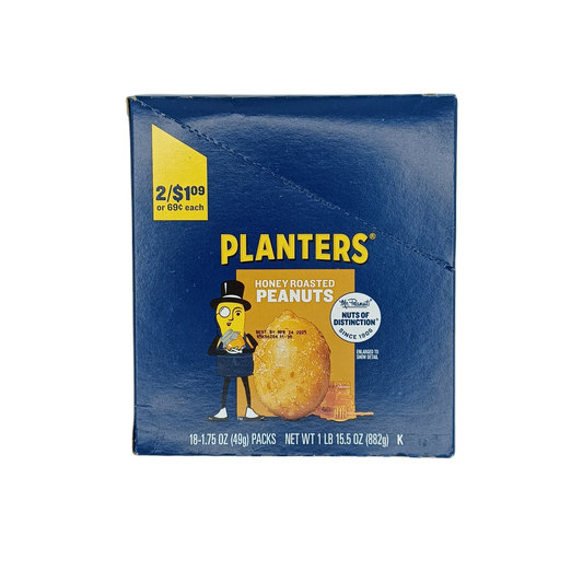 Planters Honey Roasted Peanuts 2$1 1.75z/18ct