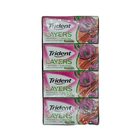 Trident Layers Watermelon Tropical Fruit 14pk/12ct