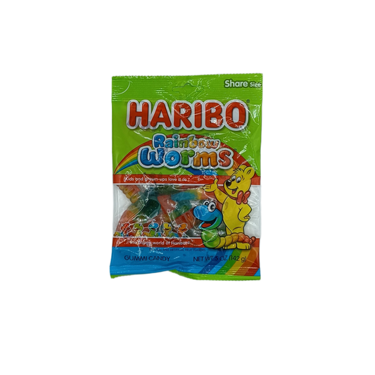Haribo Rainbow Worms 5oz PEG