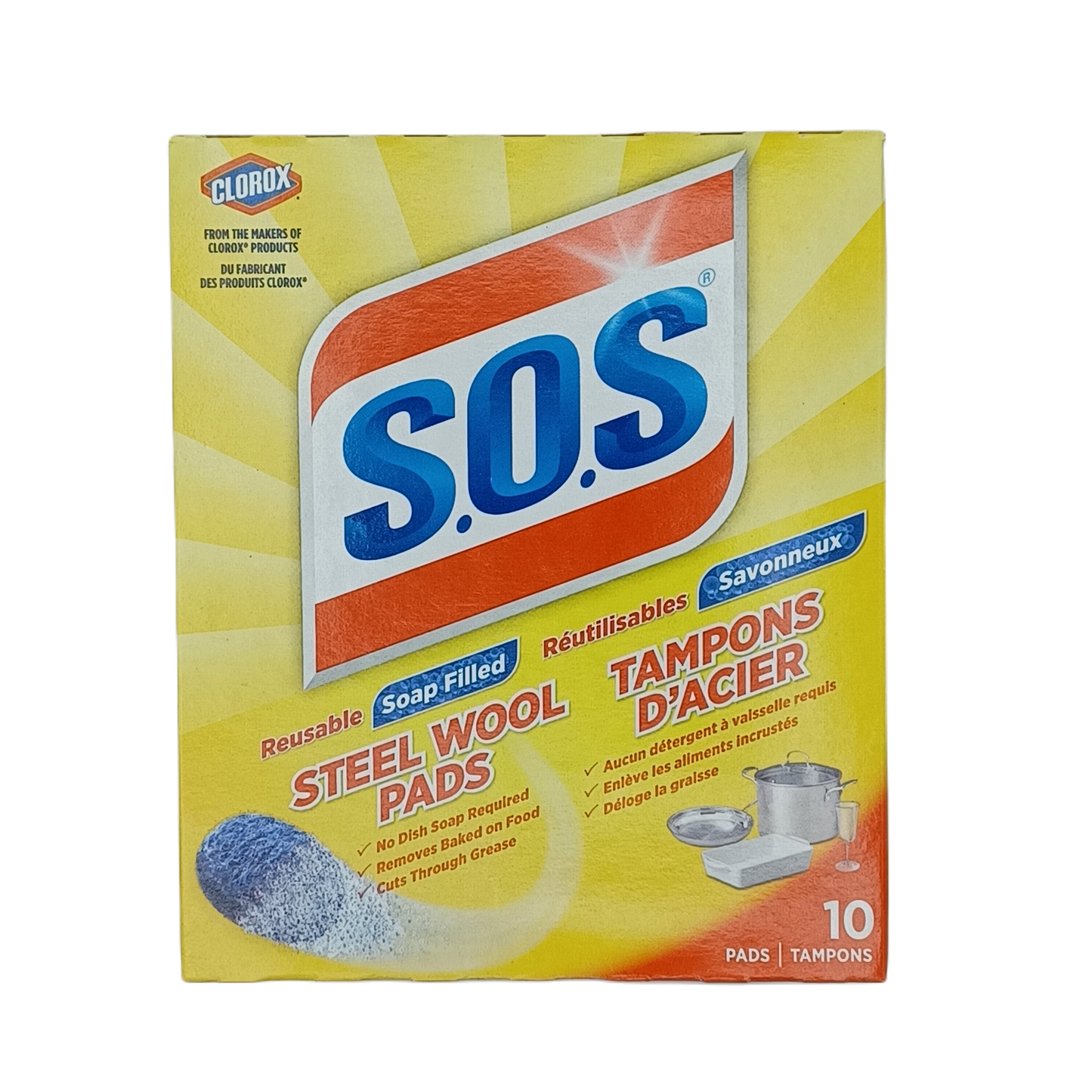 SOS Steel Wool Pads 10ct