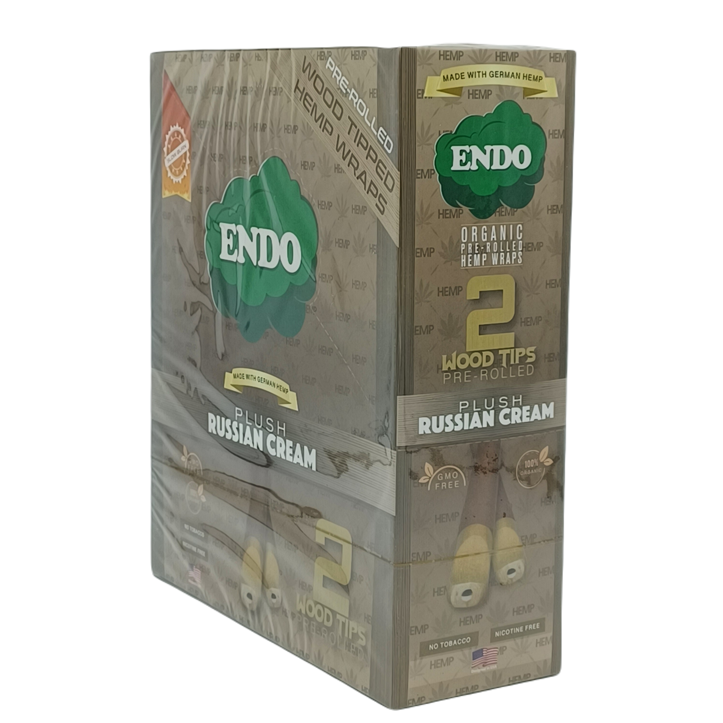 Endo Wood Tip Hemp Wrap Plush Russian Cream 15ct