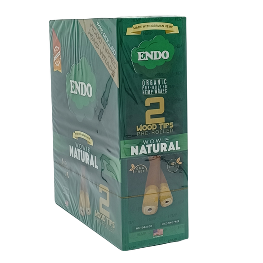 Endo Wood Tip Hemp Wrap Wowie Natural 15ct
