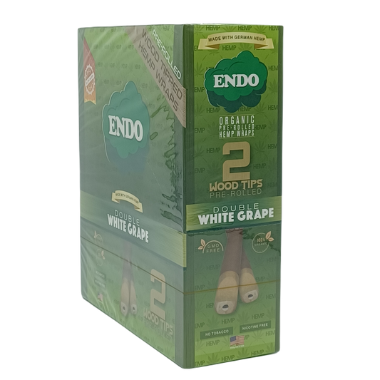 Endo Wood Tip Hemp Wrap Double White Grape 15ct