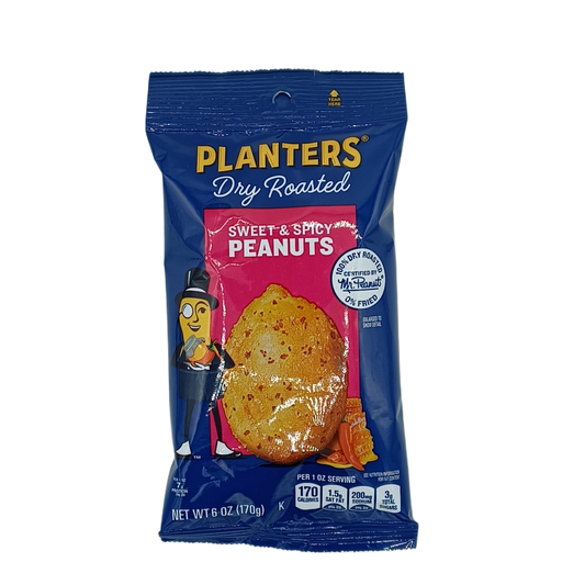 Planters Dry Roasted Sweet & Spicy PNuts 6oz/12ct