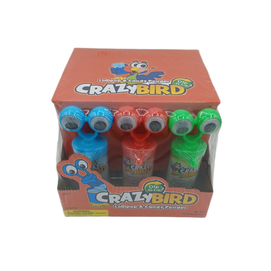 Crazy Bird Lolipop Candy Powder .95z/12ct
