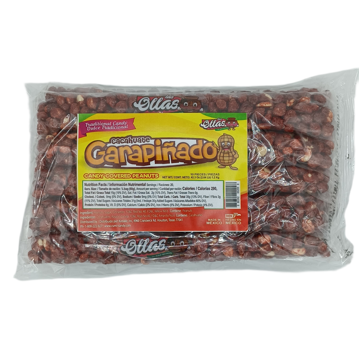 Las Ollas Garapinado Tubo Peanuts 4.23oz/10ct