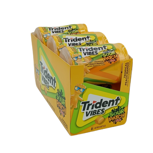 TridentVibes SourPatch TropicalPeachMango 40pk/6ct