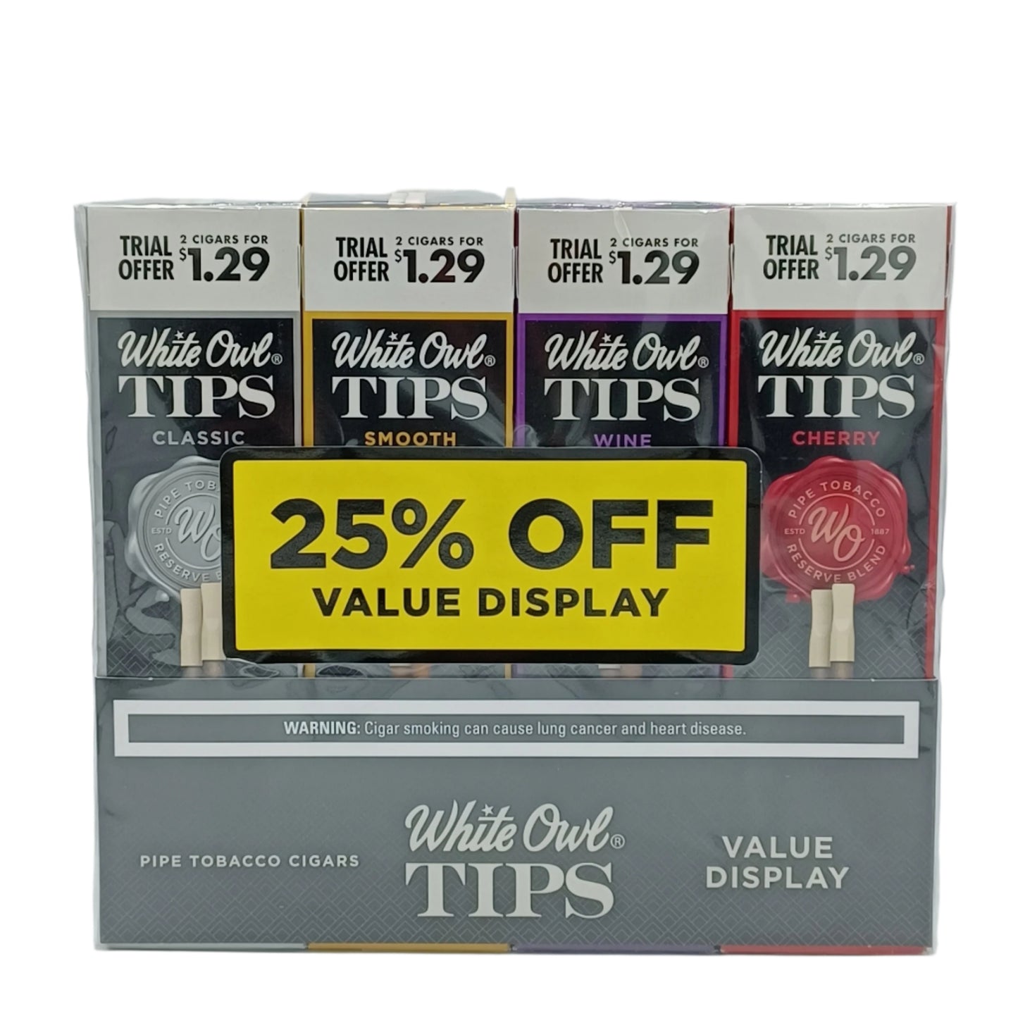 White Owl Tips 25% Value Display 2/1.29 15/4pk