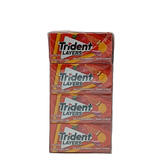 Trident Layers WildStrawbery TangyCitrus 14pk/12ct