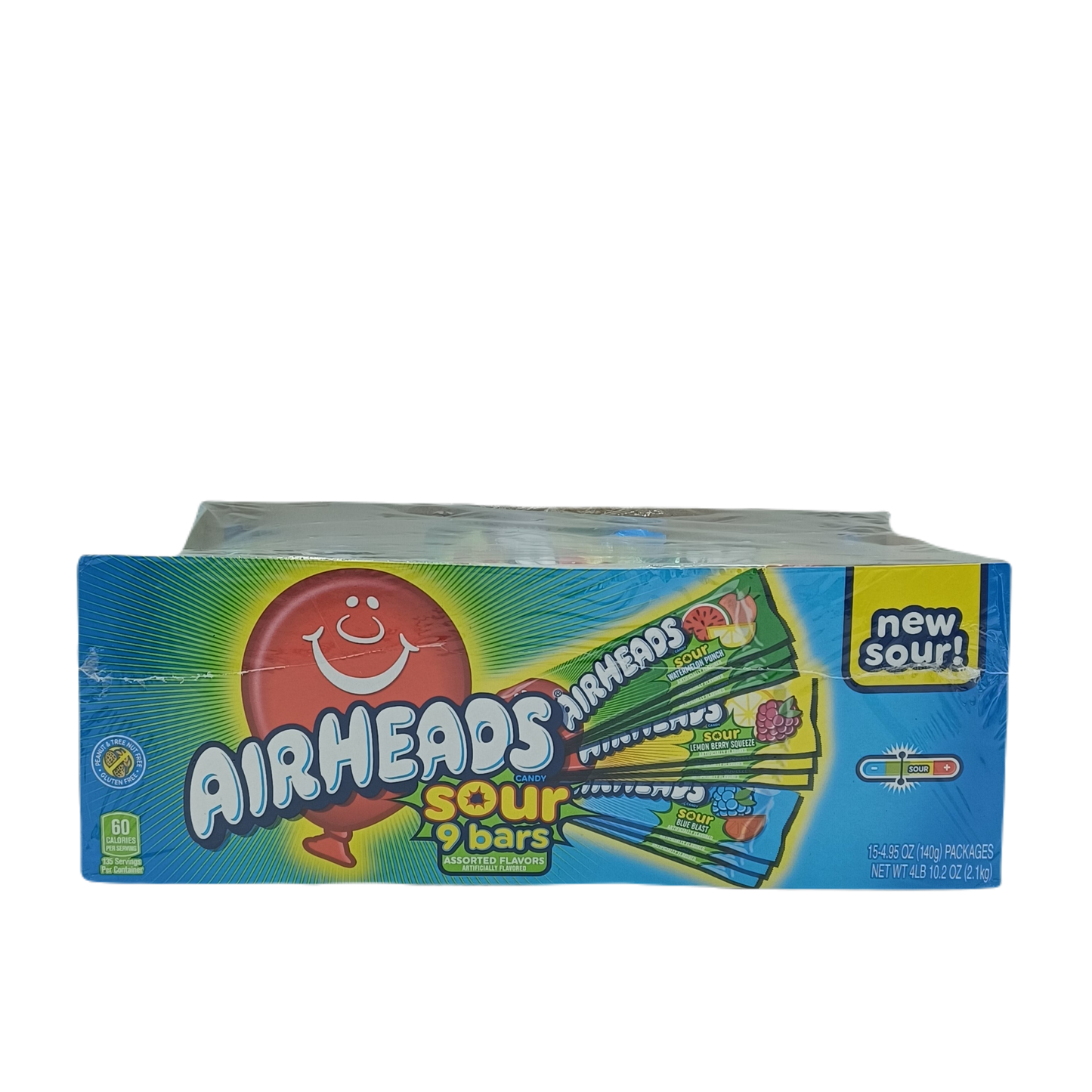Air Heads Sour 9Bars Assorted Flavors 4.95z/15ct
